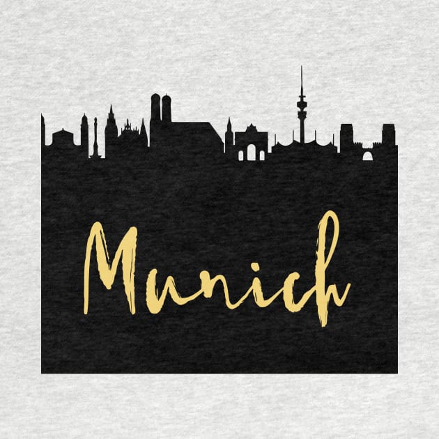 MUNICH GERMANY DESIGNER SILHOUETTE SKYLINE ART by deificusArt